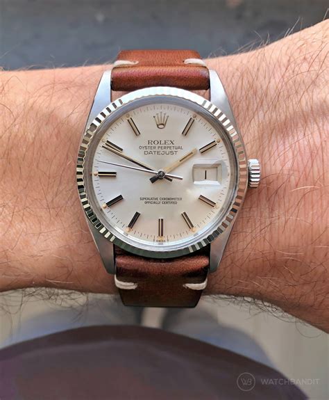 authentic rolex leather straps|Rolex leather strap datejust.